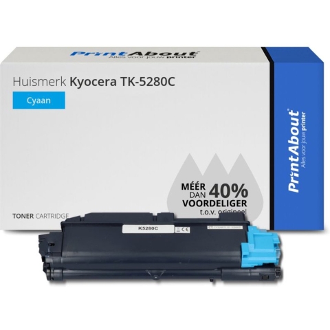PrintAbout huismerk Toner TK-5280C Cyaan geschikt voor Kyocera