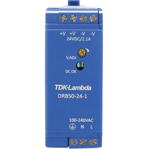 TDK-Lambda DRB50-24-1 DIN-rail netvoeding 24 V/DC 2.1 A 50.4 W Aantal uitgangen: 1 x Inhoud: 1 stuk(s)