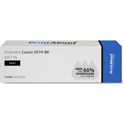PrintAbout huismerk Toner 057H BK (057 H) Zwart geschikt voor Canon