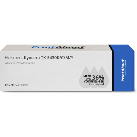 PrintAbout huismerk Toner TK-5430K/C/M/Y 4-kleuren Voordeelbundel geschikt voor Kyocera