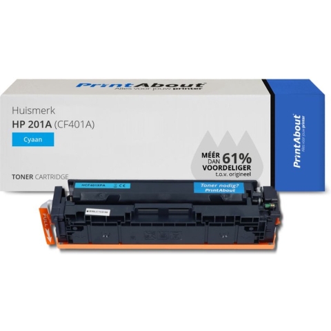 PrintAbout huismerk Toner 201A (CF401A) Cyaan geschikt voor HP