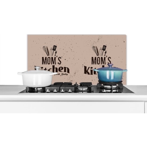 Spatscherm Keuken - Kookplaat Achterwand - Spatwand Fornuis - 80x40 cm - Keuken - Moeder - Vintage - Aluminium - Wanddecoratie - Muurbeschermer - Hittebestendig