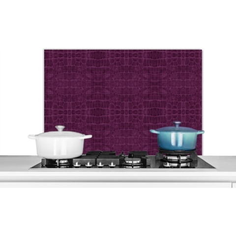 Spatscherm keuken - Achterwand - Dierenvel - Paars - Leer - Dieren - 80x55 cm - Spatwand fornuis