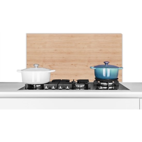 Spatscherm Keuken - Kookplaat Achterwand - Spatwand Fornuis - 80x40 cm - Hout - Patronen - Planken - Aluminium - Wanddecoratie - Muurbeschermer - Hittebestendig