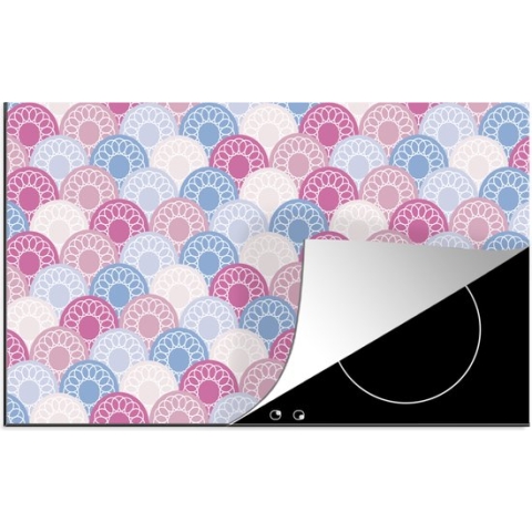 Inductie beschermer - Inductie Mat - Kookplaat beschermer - Cirkel - Patroon - Roze - 90x52 cm - Afdekplaat inductie - Inductiebeschermer