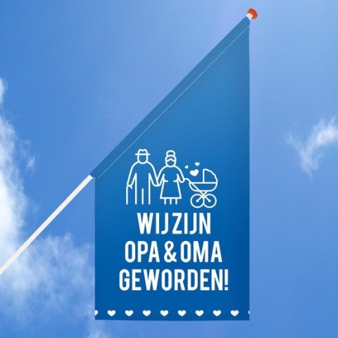 Geboortevlag opa en oma - Vlaggen - Kioskvlag - Geboorte - Jongen - Baby - Zolief