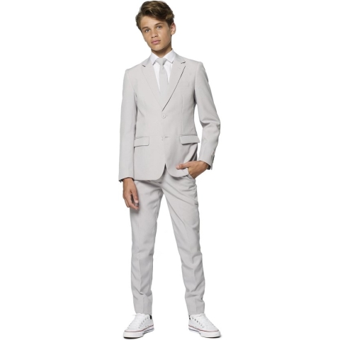 OppoSuits - Groovy Grey - Tiener Jongens Carnavals Pak - Maat 16