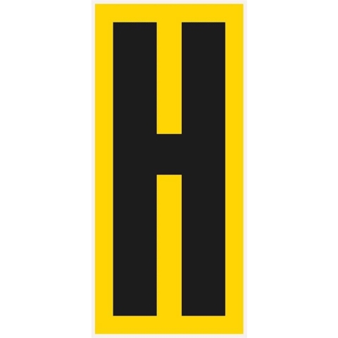 Vloerstickers letter, 400 x 180 mm, 3 stuks Letter H