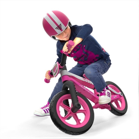 Chillafish BMXie 2 - lichtgewicht funky loopfiets met 12 RubberSkin banden en voetrem, Roze