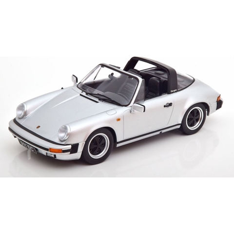 Porsche 911 SC Targa 1983 (met Hardtop) Zilver 1-18 KK-Scale