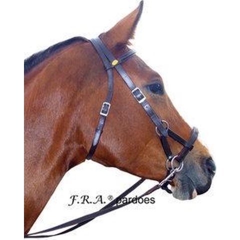 F.R.A. pardoes / bitl. hoofdstel-side pull  (syst.3) bruin leder pony