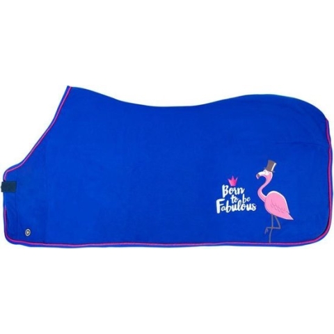 PFIFF fleecedeken Fabulous Flamingo 145 / 185 Blauw