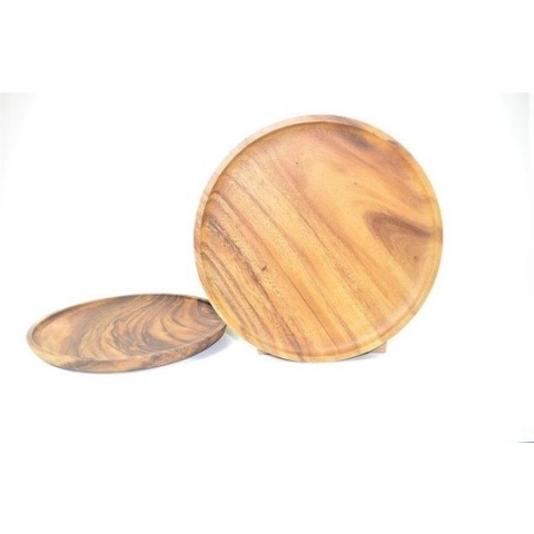houten dinerbord - set van 2 - fairtrade uit de Filipijnen - 30 cm
