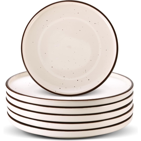 Dessertbord, Cakeschaal, Saladeschaal, Ontbijtbord, Keramisch Dinerbord, Serveerbordenset, Modern, Borden set voor 6 personen, voor dessert, salade, ontbijt, cake, antipasti, 20 cm.