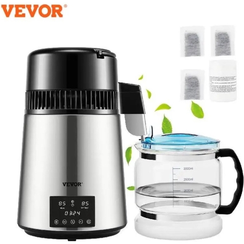 JDT Products - Vevor 4L Water Distilleerder - Waterzuiveraar - Filter - Dispenser - Waterontharder - Oververhitting Bescherming - Huishoudapparatuur