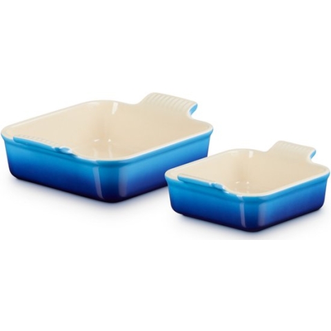 Le Creuset - Ovenschaal Vierkant - Set Van 2 Stuks - Azure