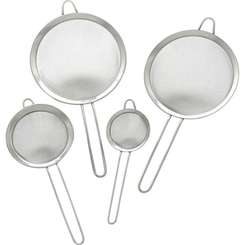 GRÄWE® zeefset keukenzeef 8, 12,18 en 20 cm met rand