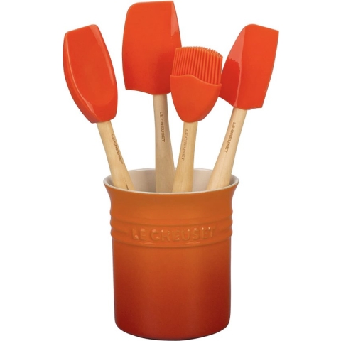 LE CREUSET - Siliconen - Lepelpot met 4 Premium spatels Oran
