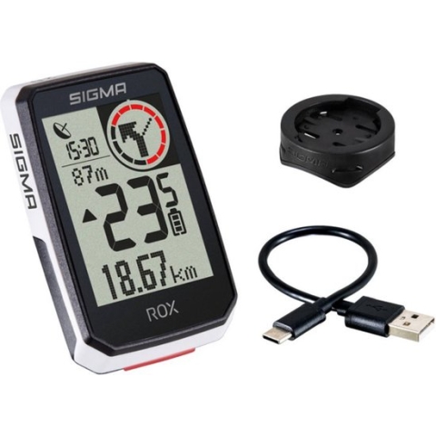 GPS Fietscomputer Sigma ROX 2.0 GPS met standaard stuurhouder - wit