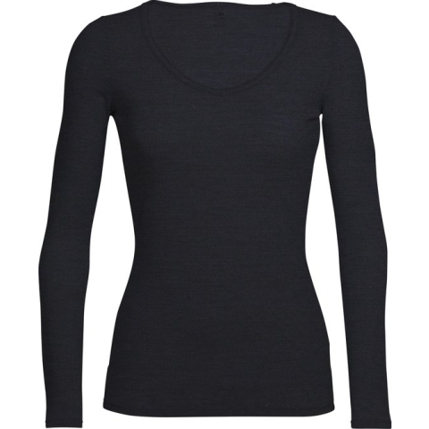 Icebreaker Siren LS Sweetheart Dames Thermoshirt - Black - M