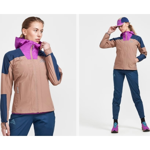 Craft - PRO Trail Hydro Jacket - Hardloopjas - Blauw/Bruin - Dames - Maat M