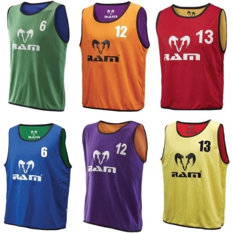 Training hesjes -Overgooiers - dubbelzijdig - genummerd - Groen/blauw - S - 15 stuks