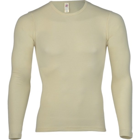 Engel Natur Heren Shirt Lange Mouw Zijde - Bio Merino Wol GOTS - gebroken wit 54/56XL