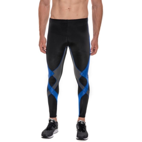 CW-X - Stabilyx Compressiebroek - hardloopbroek - lang - heup, rug en knie ondersteuning  - heren - Zwart/Blauw/Grijs - maat L
