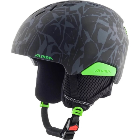 Alpina Pizi Junior Skihelm - Black Green Camo Matt | Maat: 46 - 51 cm