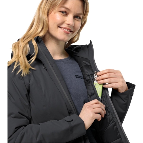 Jack Wolfskin Wisper Ins Jkt W - Winterjas - Dames - Zwart - Maat XL