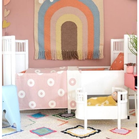 Rings organic cotton ledikantdeken roze - Klippan 90x140cm