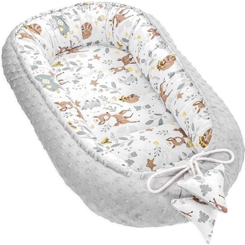 Baby Cocoon Bumper Reiswieg 100% katoen Anti-allergisch - babynestje \ Warm nest baby 90x50cm