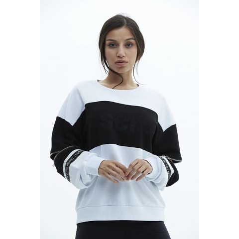 SCR. Nemra - Dames Sweater - Trui met afritsbare mouwen - Maat L