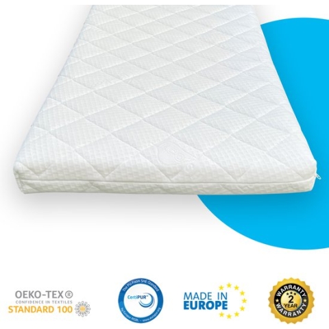 Babymatras 50x80 wiegmatras koudschuim HR40 dubbeldoek | afritsbaar | wasbaar | ademend