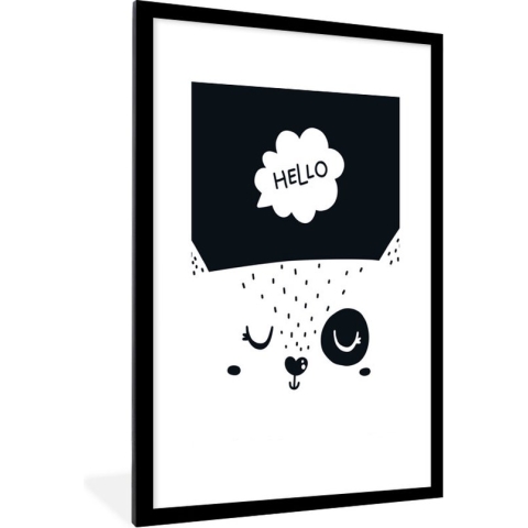 Fotolijst incl. Poster - Kat - Quote - Kinderen - Jongens - Meisjes - Baby - 80x120 cm - Posterlijst