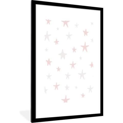 Fotolijst incl. Poster - Sterren - Pastel - Design - Jongens - Meisjes - Baby - Kindje - 60x90 cm - Posterlijst