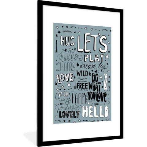 Fotolijst incl. Poster - Quotes - Baby - Spreuken - Woorden - Kids - Kinderen - 60x90 cm - Posterlijst