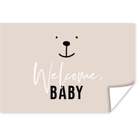 Poster Quotes - Welcome baby - Spreuken - Baby - Kids - Kinderen - 180x120 cm XXL - Poster Babykamer
