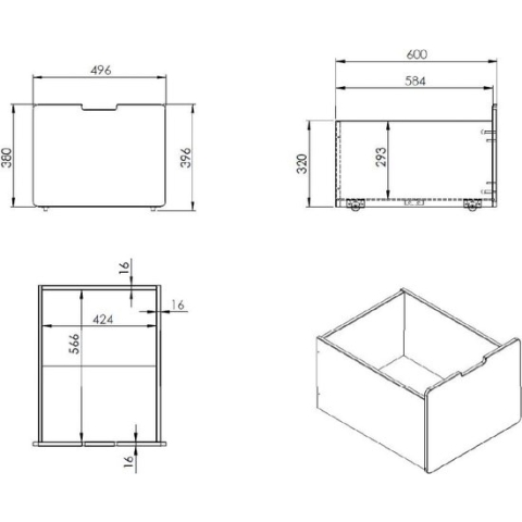 3-delige Ladenset Charlie Wit