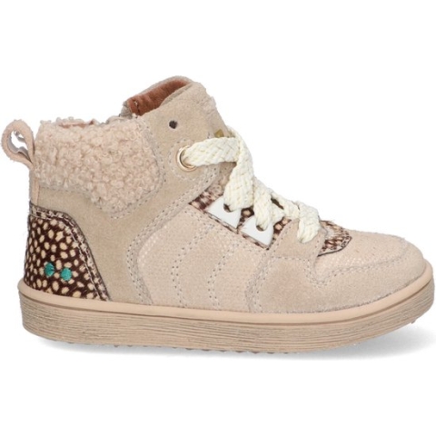 Bunnies JR 223750-406 Meisjes Hoge Sneakers - Beige - Suède - Veters