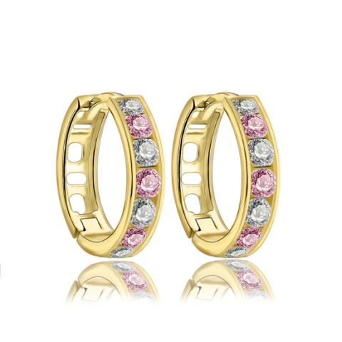 Juwelier Zwartevalk - 14 karaat gouden kinder oorbellen met zirkonia 12.111.066/13 mm