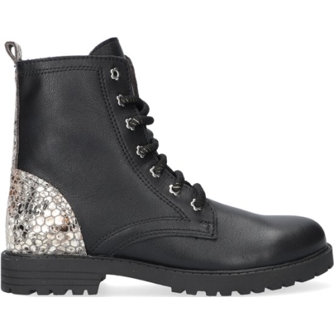 Clic! Cl-20231 Veterboots - Laarzen Met Veters - Meisjes - Zwart - Maat 38
