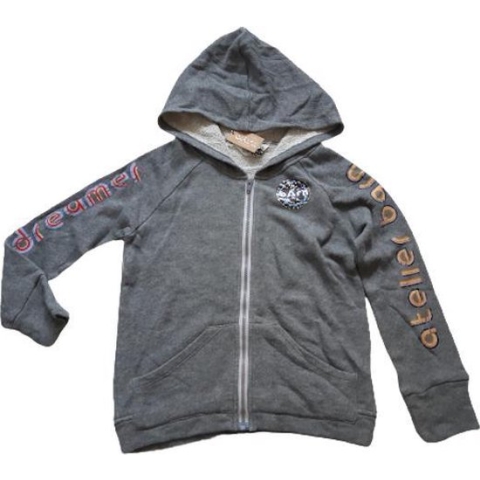 Hooded vest maat 152 grijs mêlee
