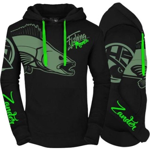 Hotspot Design Hoodie | Fishing Mania Zander | Black | Maat XXL