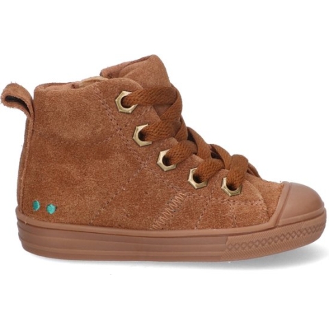 Bunnies JR 223636-414 Jongens Hoge Sneakers - Bruin - Suède - Veters