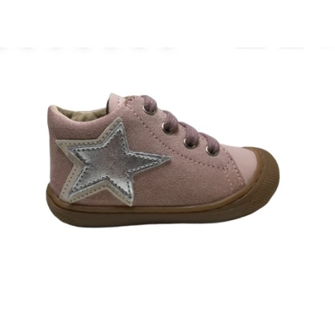Naturino veter bumper zilveren ster lederen schoenen Frey Roze mt 20