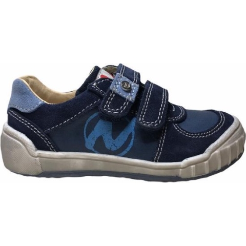 Naturino 2 velcro's bumper cirkel logo lederen sneakers Antony Navy blauw mt 24