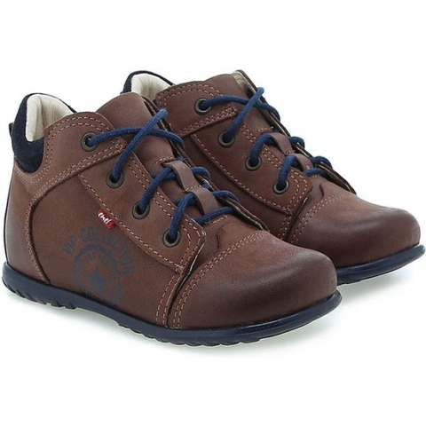 Emel Kinderschoentjes met Veters - Bruin Babyschoentjes - Leder - Maat 22
