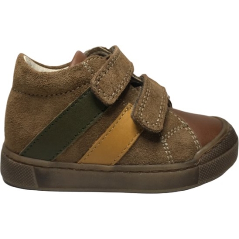 Falotto Mt 19 velcro's bumper lederen sneakers Gazer bruin