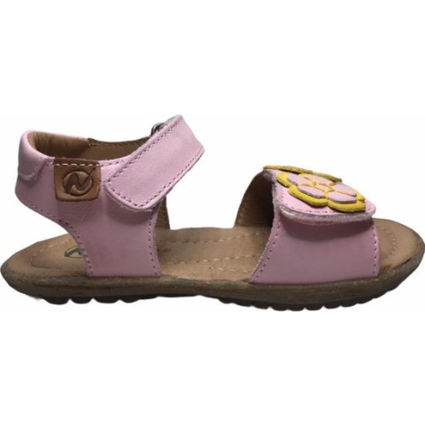 Naturino velcro gele bloemen lederen sandalen Begonia Roze mt 25